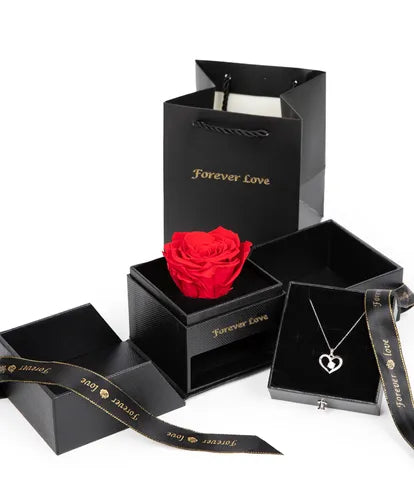 Forever Rose & Sterling Silver Necklace Gift