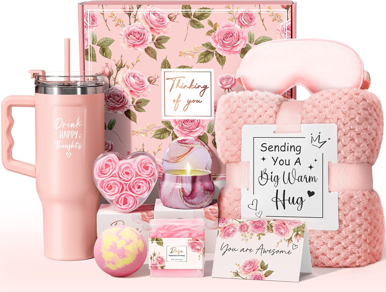 Thinking of You 11 Piece Pink Rose Scent Spa Gift