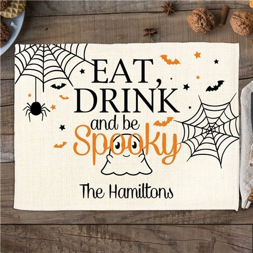 Eat Drink and Be Spooky Ghost2-Ply Placemat- Set of 4